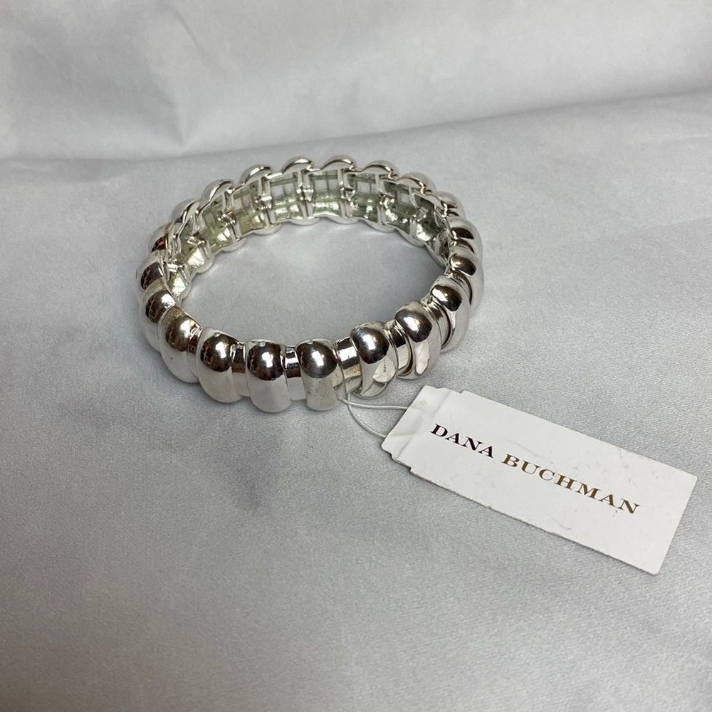 Dana Buchman silver stretch bracelet from Kohl’s.   B-16